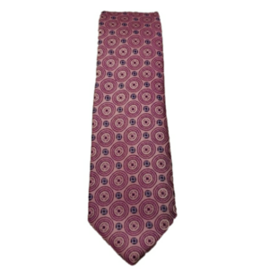 PERRY Ellis Men's Tie Pink Blue Circles Silk blend